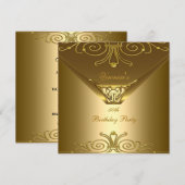 50e verjaardag Elegant Gold Art Deco Kaart (Voorkant / Achterkant)