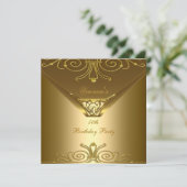 50e verjaardag Elegant Gold Art Deco Kaart (Staand voorkant)