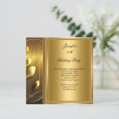 50e verjaardag Elegant Gold Black Kaart (Staand voorkant)