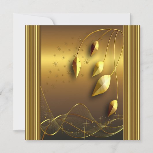 50e verjaardag Elegant Gold Black Kaart (Achterkant)