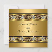50e verjaardag Elegant Gold Black Leopard 2 Kaart (Voorkant)