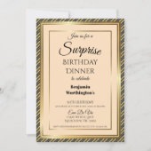 50e verjaardag Elegant Gold Lijst verrassend avond Kaart (Voorkant)