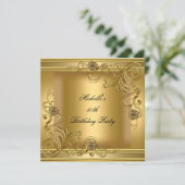 50e verjaardag Elegant Gold op Gold Floral 2 Kaart (Staand voorkant)