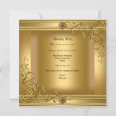 50e verjaardag Elegant Gold op Gold Floral 2 Kaart (Achterkant)