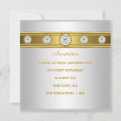 50e verjaardag Elegant Lace White Diamond 3 Kaart (Achterkant)