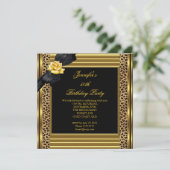 50e verjaardag Elegant Leopard Gold Black Kaart (Staand voorkant)