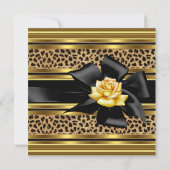 50e verjaardag Elegant Leopard Gold Black Kaart (Achterkant)