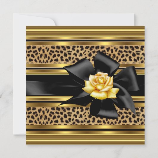 50e verjaardag Elegant Leopard Gold Black Kaart (Achterkant)