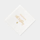 50e verjaardag Elegant Modern Heart Gold Folie Servetten (Rechts)