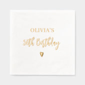 50e verjaardag Elegant Modern Heart Gold Folie Servetten (Voorkant)