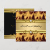 50e verjaardag Elegant Old Gold Diamond Kaart (Voorkant / Achterkant)
