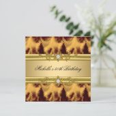 50e verjaardag Elegant Old Gold Diamond Kaart (Staand voorkant)