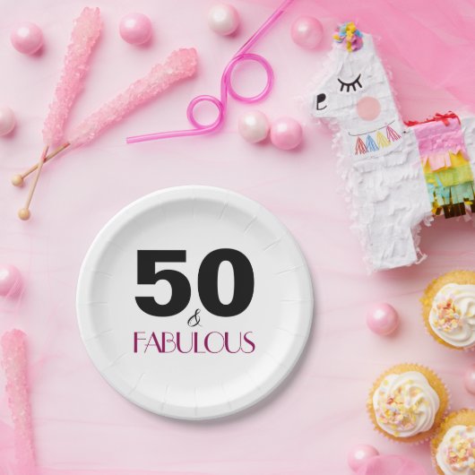50e Verjaardag Elegant Party Papier Borden Papieren Bordje (Feest)