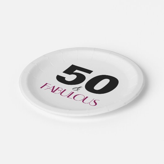 50e Verjaardag Elegant Party Papier Borden Papieren Bordje (Gekanteld)
