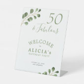 50e verjaardag Elegant Party Welkom Reclamebord Met Voetstuk (Voorkant)