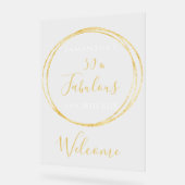 50e verjaardag Elegant verjaardagsfeest Welkom Acryl Bord (Hoek)