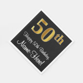 50e verjaardag ~ Elegante luxe faux gouden look # Servet (Hoek)