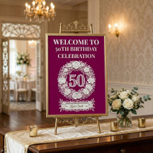 50e Verjaardag Elegante Papercut Stijl Welkomstbor