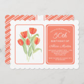 50e verjaardag Elegante rode tulp Flora Kaart (Voorkant / Achterkant)