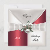 50e Verjaardag Elegante Rode Witte Check Jewel (Voorkant)