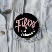 50e verjaardag en geweldige glitterkunst ronde button 4,0 cm (In situ)