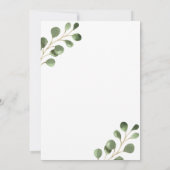 50e verjaardag Eucalyptus Elegant Party Kaart (Achterkant)