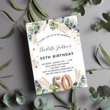 50e verjaardag eucalyptus greenery glitter luxe
