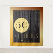 50e Verjaardag Fab Gold Cool Fun Tapestry Wandkleed (Voorkant)