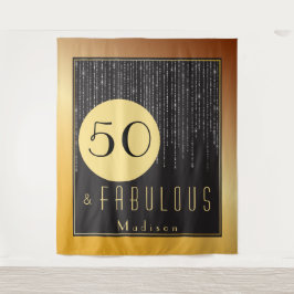 50e Verjaardag Fab Gold Cool Fun Tapestry Wandkleed
