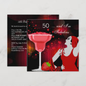 50e verjaardag Fabulous 50 diva Red Black Kaart (Voorkant / Achterkant)