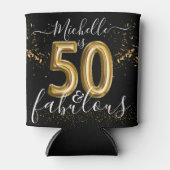 50e verjaardag Fabulous Black Gold Glitter-ballon Blikjeskoeler (Voorkant)