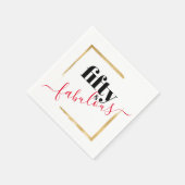 50e verjaardag Fabulous Elegant Zwart & Goud Servet (Hoek)