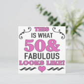50e verjaardag Fabulous Kaart (Staand voorkant)