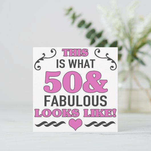 50e verjaardag Fabulous Kaart (Staand voorkant)