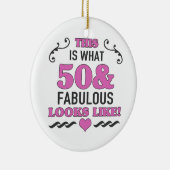 50e verjaardag Fabulous Keramisch Ornament (Rechts)