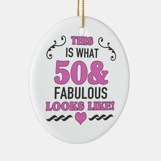 50e verjaardag Fabulous Keramisch Ornament (Rechts)