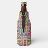 50e verjaardag Fabulous Pink Modern Circles Flesjeskoeler (Fles Achterkant)