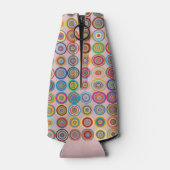 50e verjaardag Fabulous Pink Modern Circles Flesjeskoeler (Achterkant)