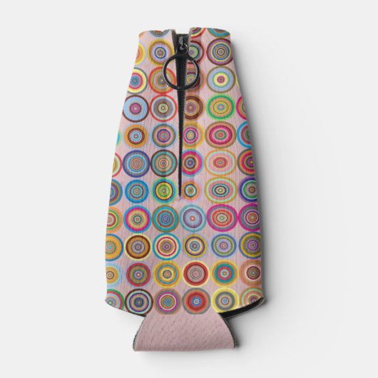 50e verjaardag Fabulous Pink Modern Circles Flesjeskoeler (Achterkant)