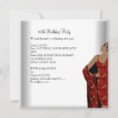 50e verjaardag Fabulous Retro Diva Red White Kaart (Achterkant)