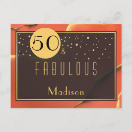 50e verjaardag Fabulous Tomaat Rood Briefkaart
