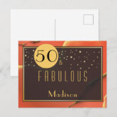50e verjaardag Fabulous Tomaat Rood Briefkaart (Voorkant / Achterkant)