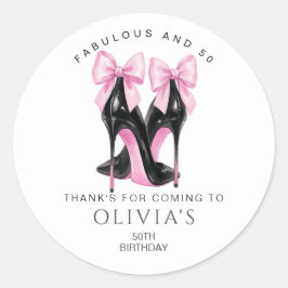 50e verjaardag, fantastisch en 50 Bedankt Ronde Sticker