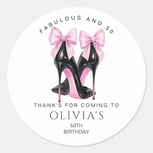 50e verjaardag, fantastisch en 50 Bedankt Ronde Sticker (Voorkant)