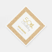 50e verjaardag Faux Gold Glitter Servetten (Hoek)