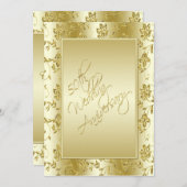 50e verjaardag FAUX gouden glitters II uitnodiging (Voorkant / Achterkant)