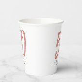 50e verjaardag faux roos goud glitter gepersonalis papieren bekers (Links)