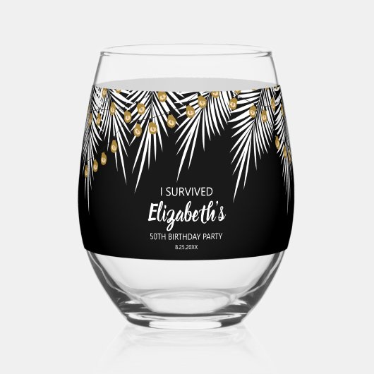 50e verjaardag Favor Drinkware Set Wijnglas Zonder Voet (Voorkant)