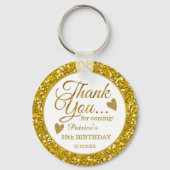 50e verjaardag Favors Gold Glitter Hartelijk dank Sleutelhanger (Voorkant)