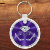 50e verjaardag Favors, Paars, zilver, wit Sleutelhanger (Achterkant)